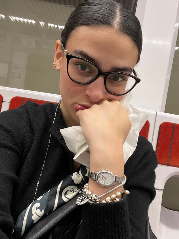 Woman records selfie videos on train, April 27