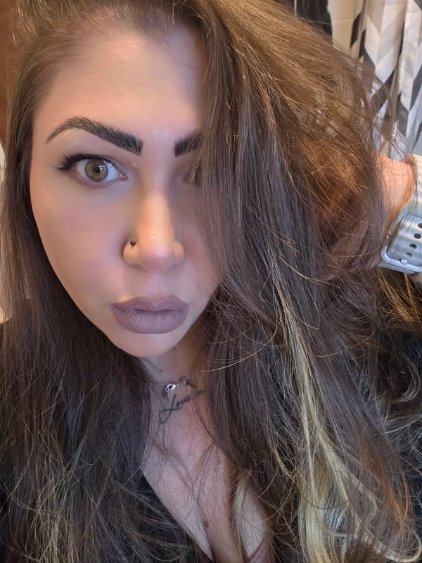 Portrait of woman with streaked hair captured in London