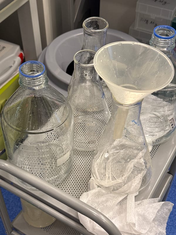 Moscow lab worker documents routine morning activities, equipment