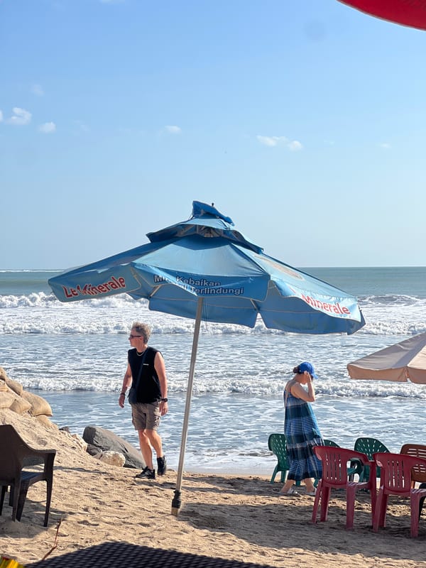 Kuta Beach on a busy Bali morning