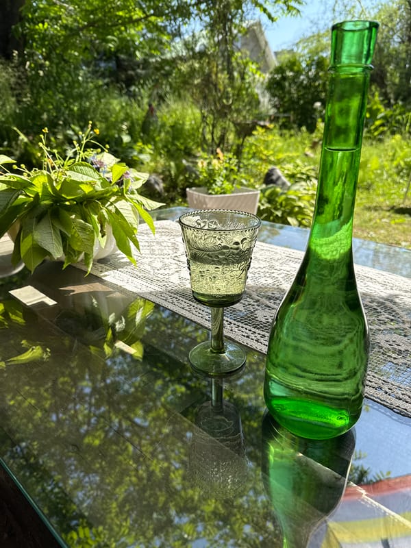 Decorative home and garden objects arranged in natural light