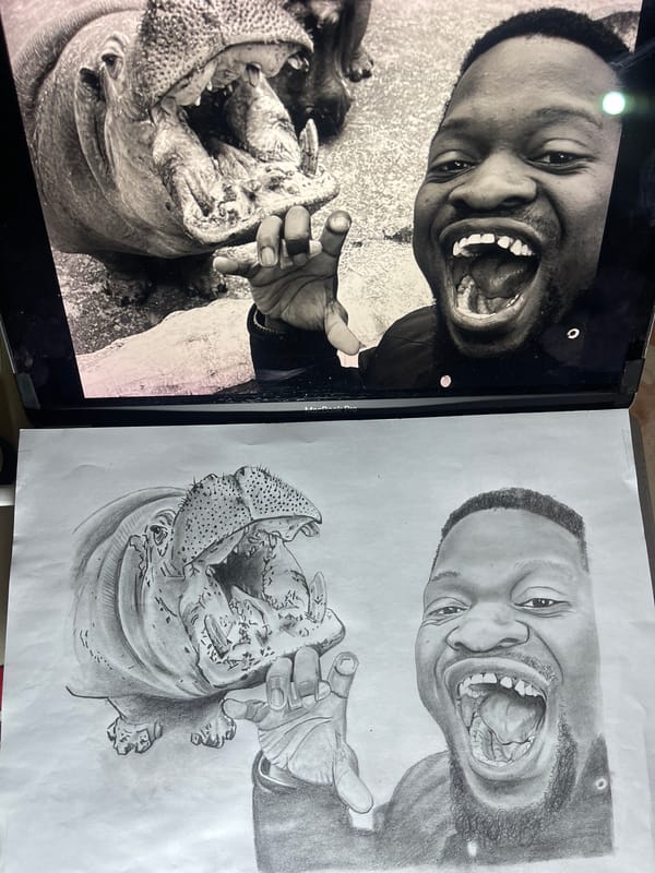 Artist creates pencil drawing from laptop photo in Jos