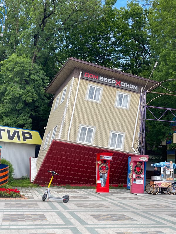 Amusement park attractions documented by visitors in Stavropol, Russia
