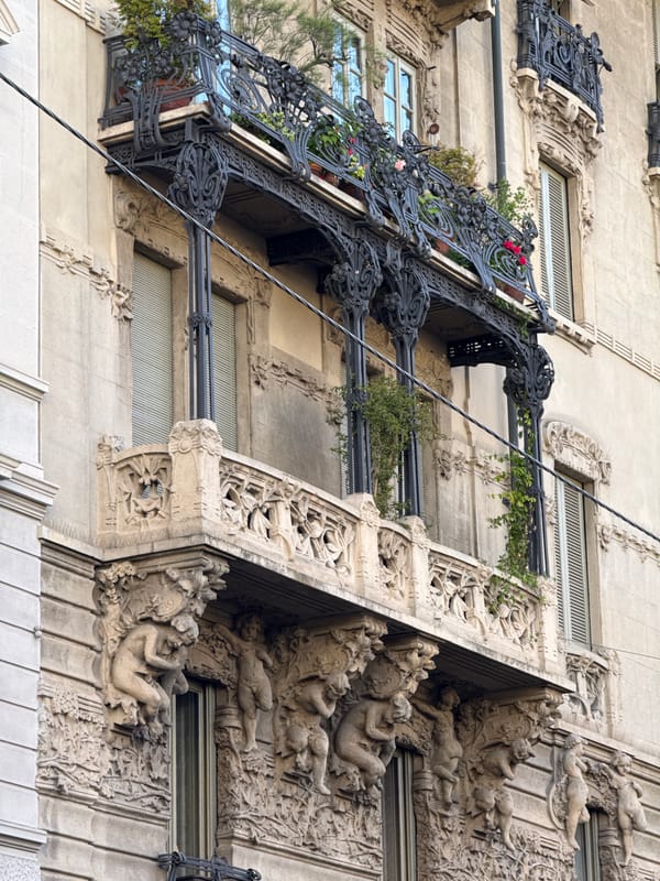 Tourist documents Milan architecture and street life