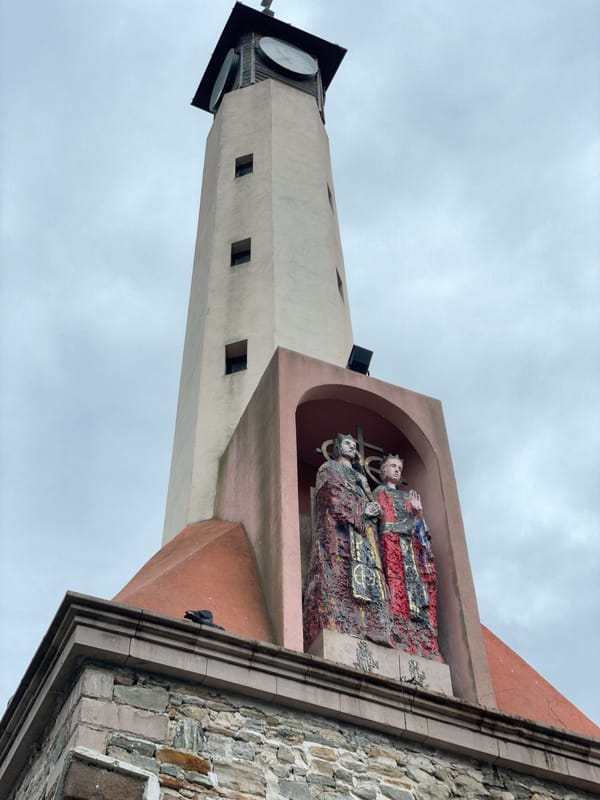 Clock tower and church documented in Pazardzhik, Bulgaria