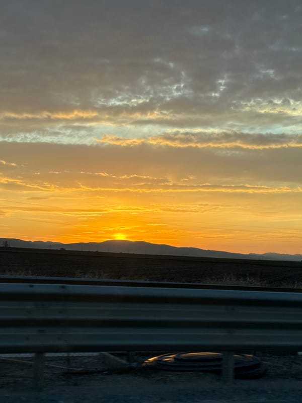 Vivid sunset photographed over Bulgarian hills near Slivnitsa