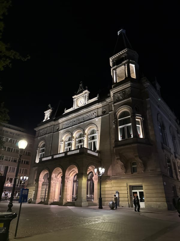Evening stroll through Luxembourg City's historic and commercial district