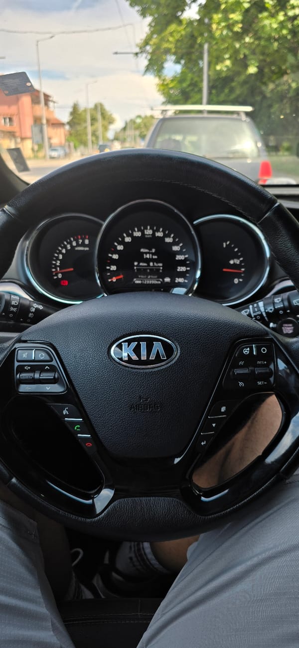 First-person view from inside a Kia's driver seat