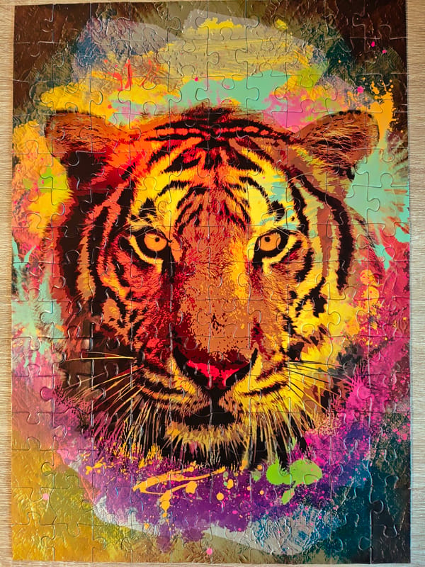 Colorful Tiger Jigsaw Puzzle Completed in Ruse, Bulgaria