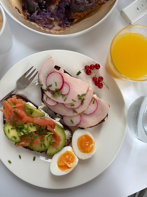 A well-put-together breakfast spread in rural Germany