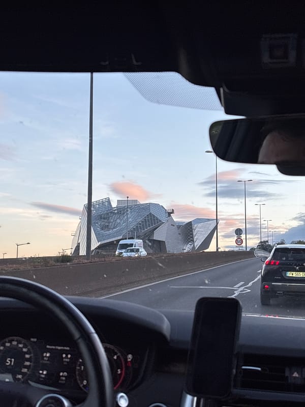 Driver spots Musée des Confluences from highway near Lyon