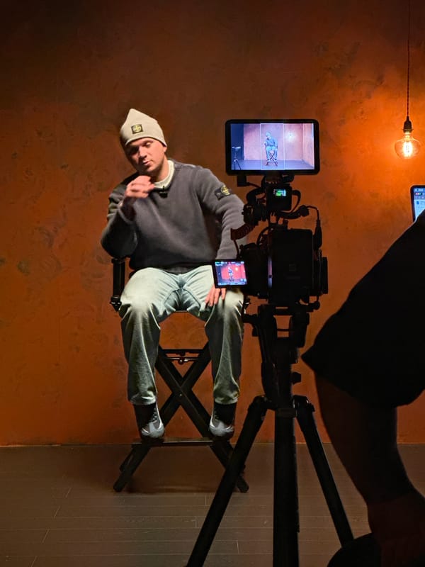 Photography production session captured in London studio