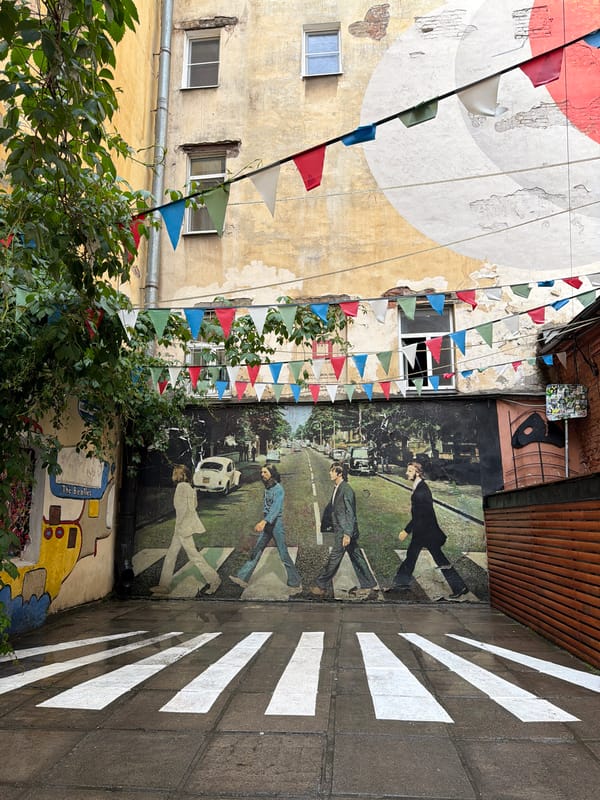 Street art tour featuring Beatles murals and urban graffiti