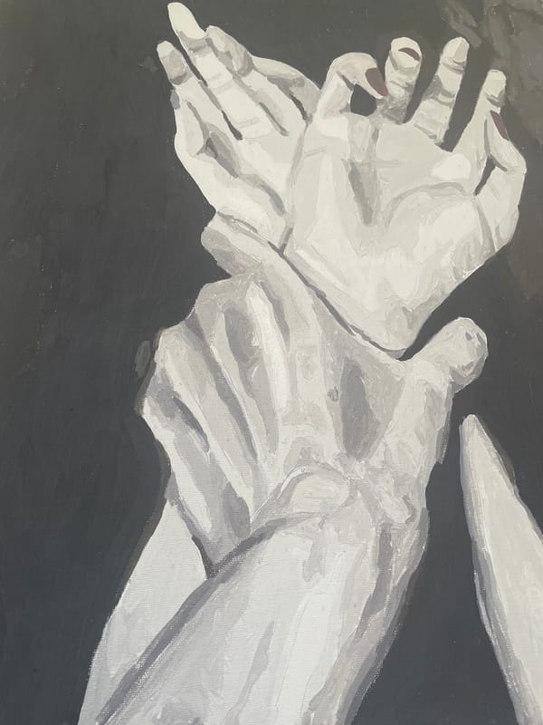 Paintings from a Vinnytsia art space: hands, Starry Night, leopard