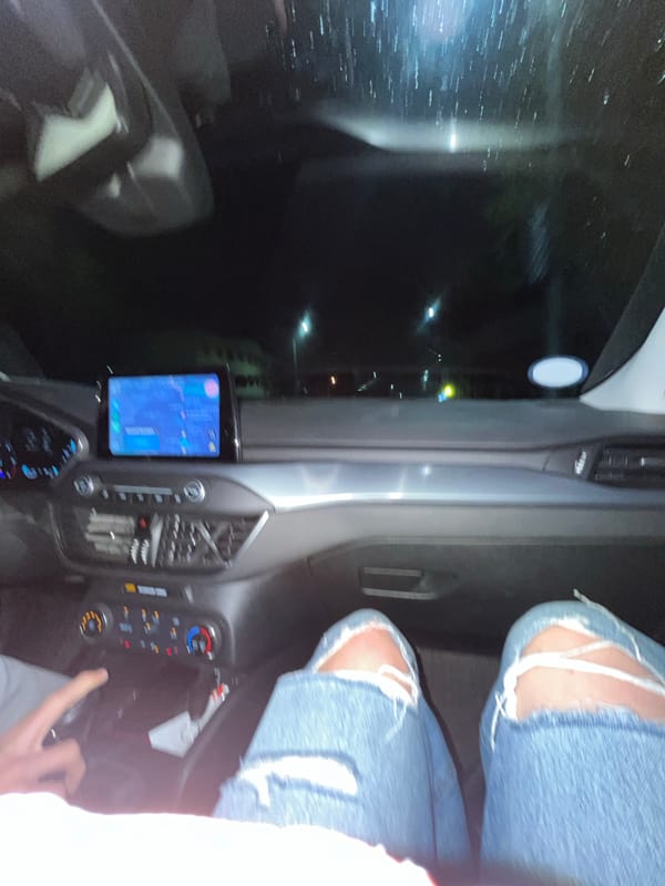 Night vehicle interior captured in Pernik, Bulgaria
