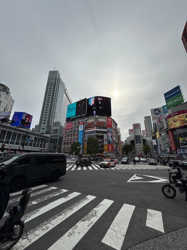 Morning crowds gather at sunny Shibuya Crossing, Tokyo