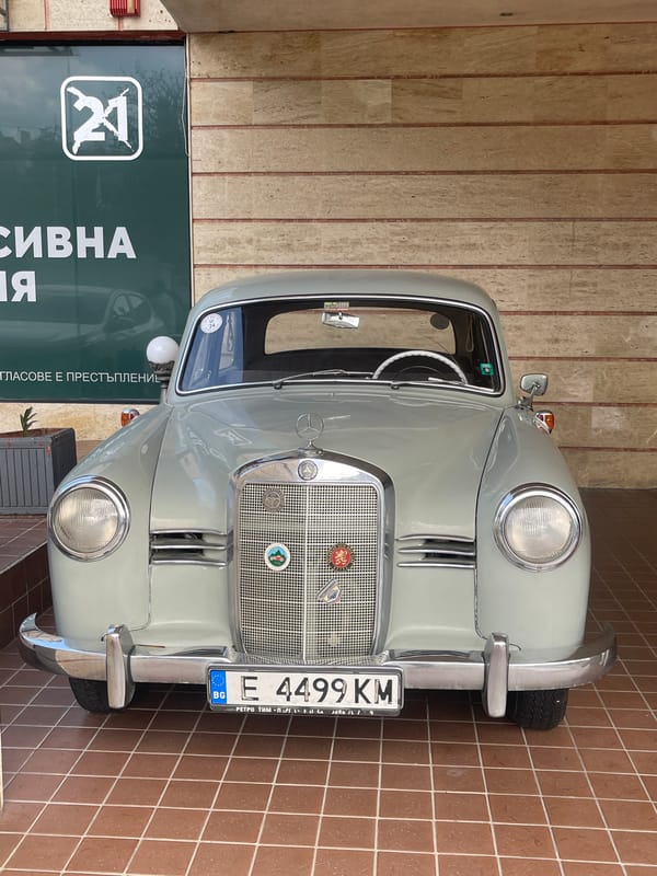 Vintage and modern Mercedes vehicles spotted in Sandanski Bulgaria