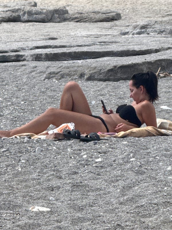 Summer afternoon beach activities captured along Alanya Turkey coastline