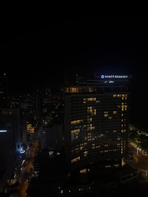 Nighttime cityscape captured in Nha Trang Ward, Vietnam