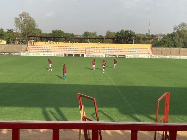 Soccer practice observed at Nasara Stadium in Nigeria