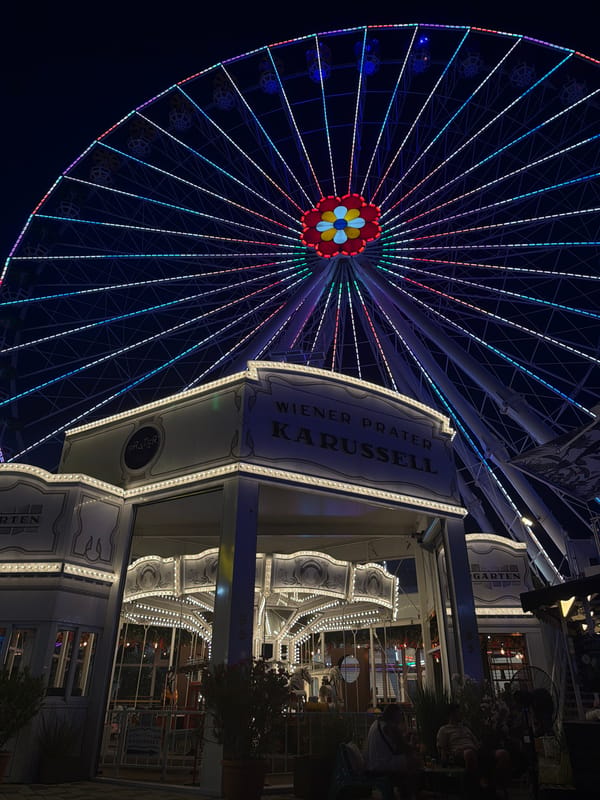 Summer evening at Vienna's Prater amusement park
