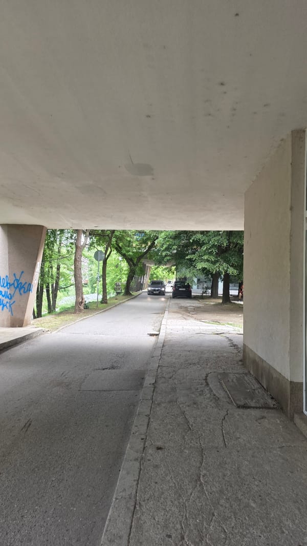 Morning walk documents everyday Blagoevgrad street scenes and landmarks