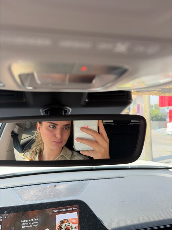 Woman takes car selfies in Puebla, Mexico area