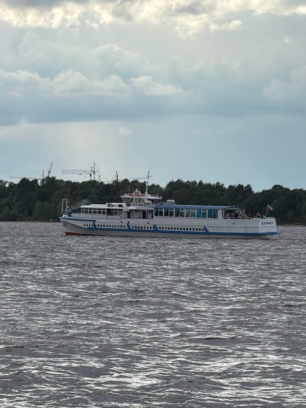 Historic river fleet lines the Kama embankment in Perm