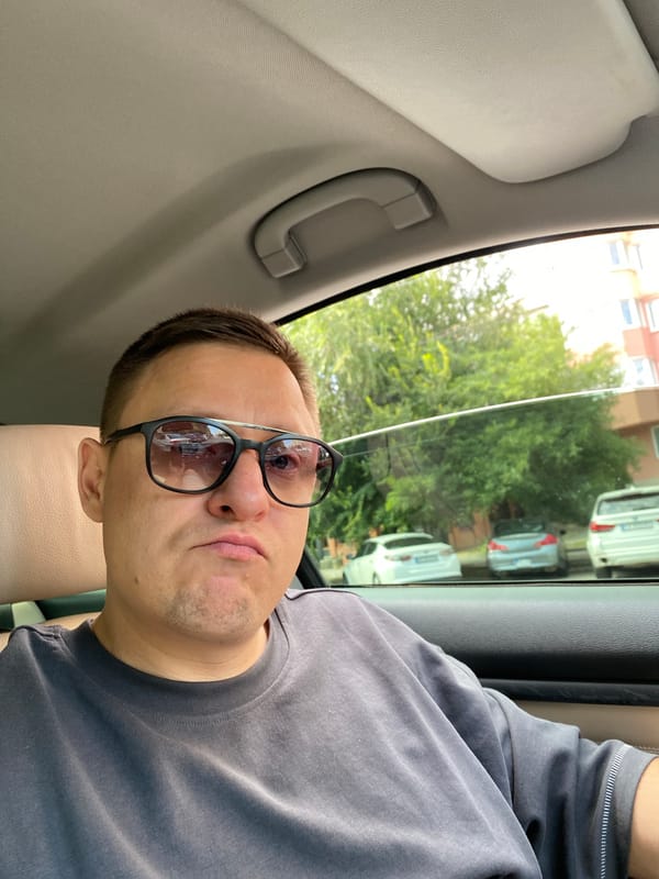Selfies and street views from inside a city car ride