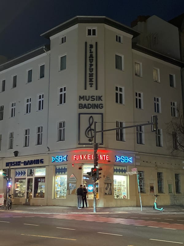 Commercial building with music store observed in Berlin