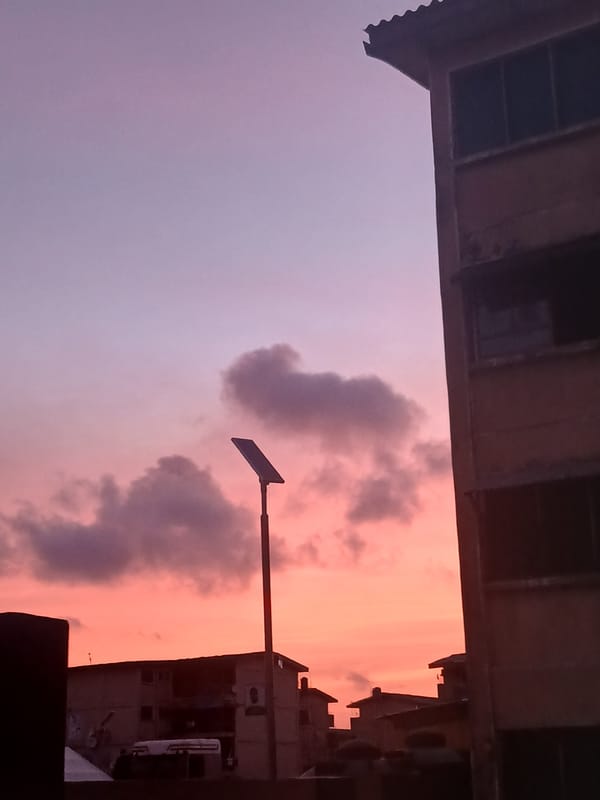 Lagos sunset transitions to twilight in two-minute sequence