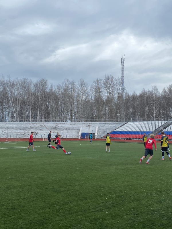 Early morning soccer activity observed at Chaikovsky stadium