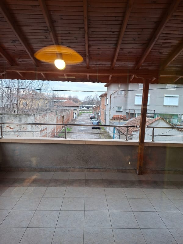 Early morning balcony view captured in Galabovo, Bulgaria