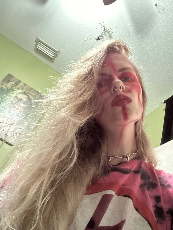 Person with tribal face paint photographed in Cape Coral