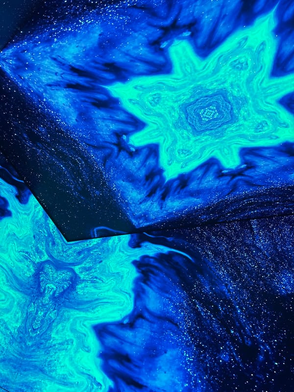 Abstract blue star composition observed in London