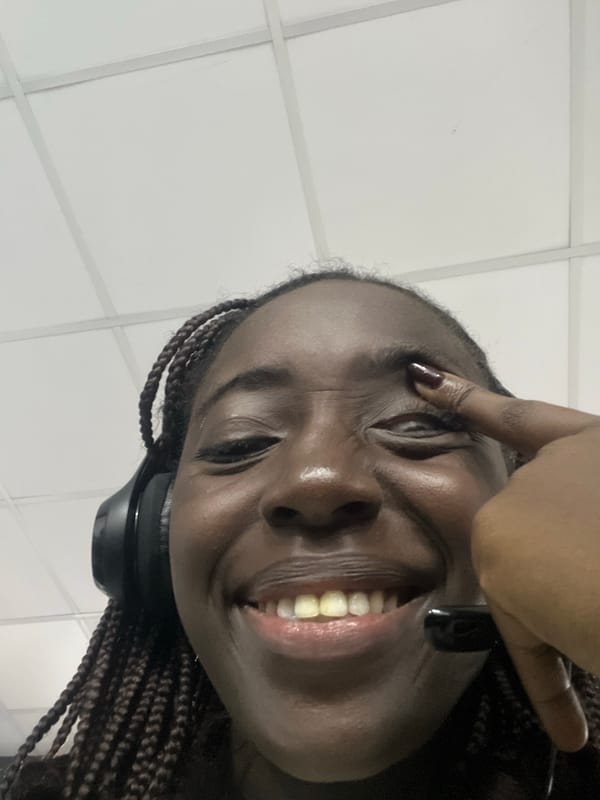 Person captured smiling in candid moment in Karum, Nigeria