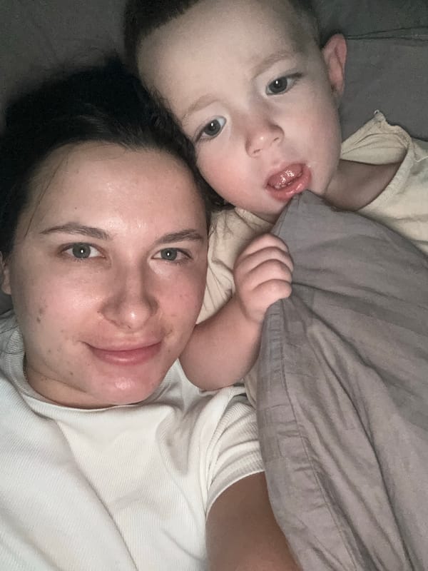 Mother and baby captured in selfie in Akulovo, Russia