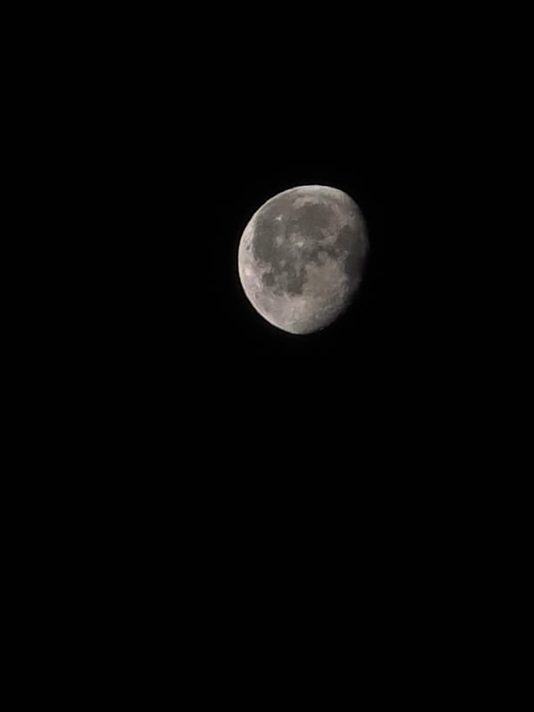 Waning gibbous moon photographed close-up from Worms, Germany