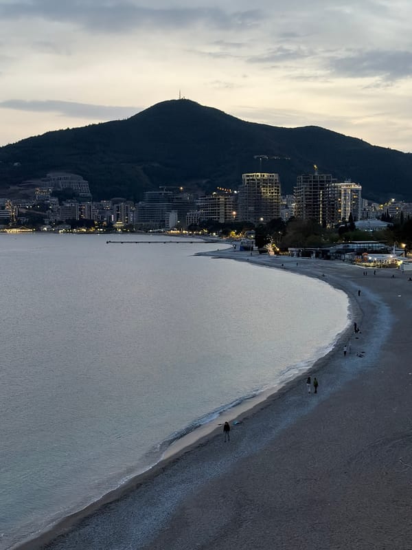 Evening leisure activities observed along Budva Montenegro coastline