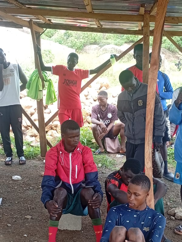 New Hope Academy football training session in Jos, Nigeria