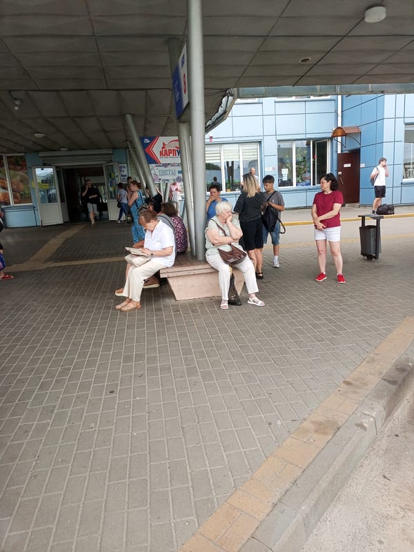 Street scenes and city details from a Cyrillic-script urban area
