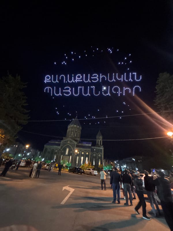 Drone light show celebrates Ascension Day in Gyumri Armenia