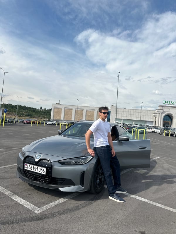 BMW parking lot scene in Yerevan