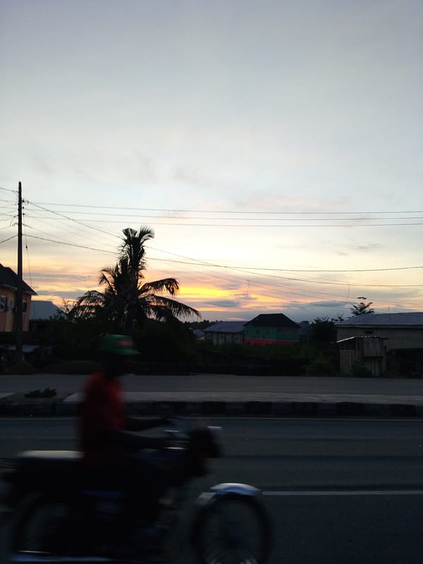 Evening street life documented in Adankolo, Nigeria May 2026