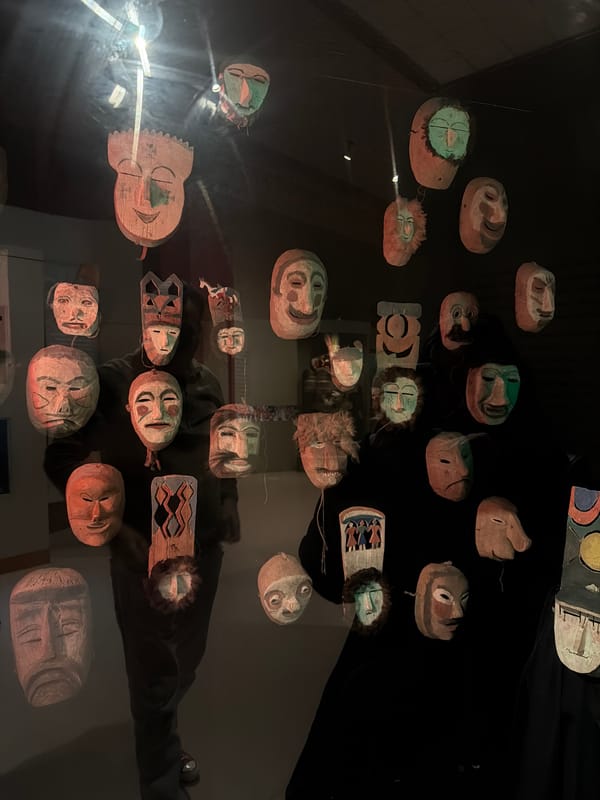 Evening visitor documents exhibits at La Plata Museum