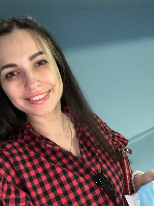 Woman documents car journey with dog through selfies