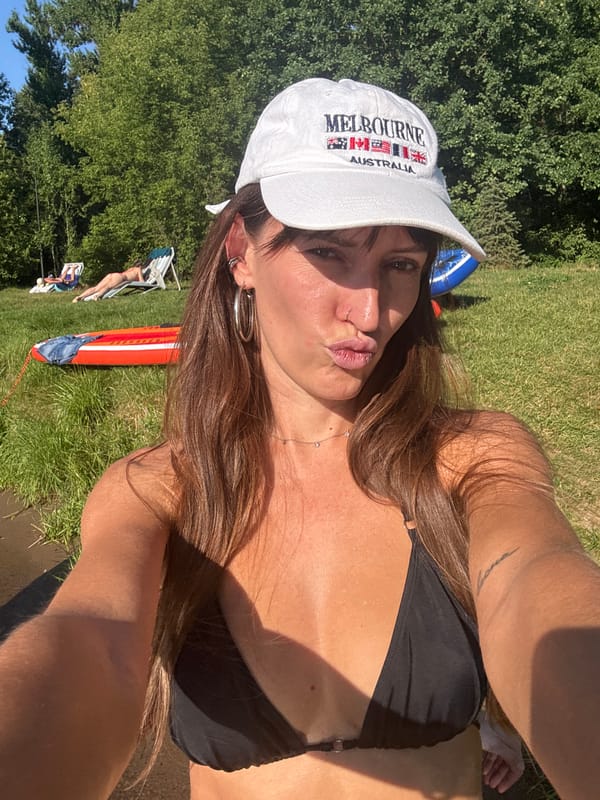 Sunny selfie session outdoors near Moscow, summer 2026