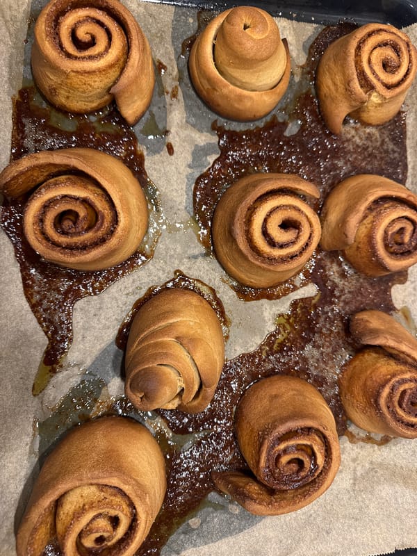 Home bakers document cinnamon roll preparation in Bulgaria