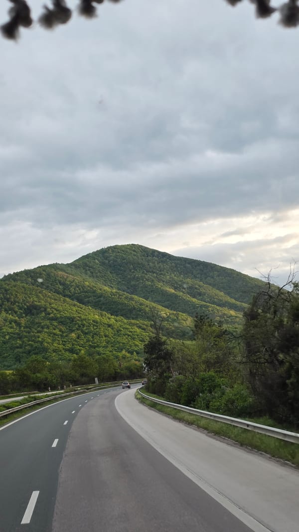Mountain road documented in Trudovets, Bulgaria