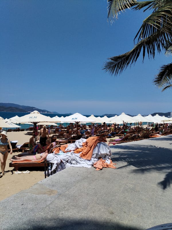 Morning life unfolds along Nha Trang's bustling beachfront district
